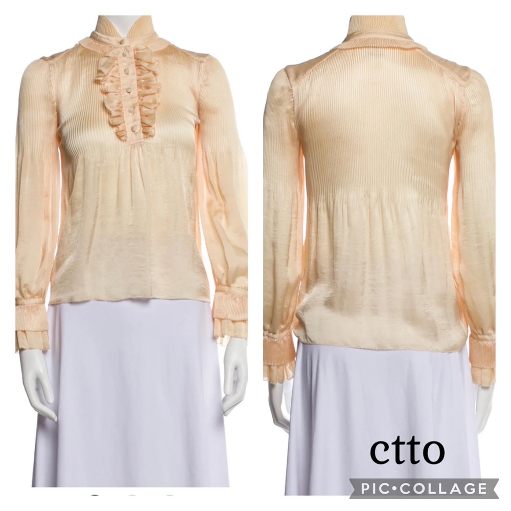 3x 👯‍♀️Host Pick⚡️Diane von Furstenberg Philippine Ruffle Top - Picture 4 of 11